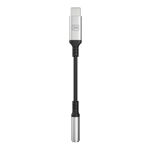 Adapter 3mk USB-C - minijack 3.5 mm - srebrny