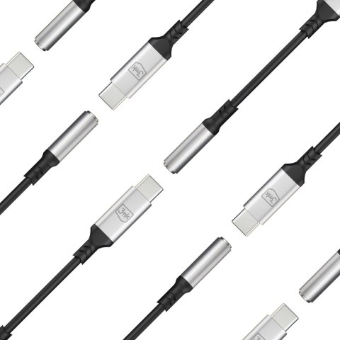 Adapter 3mk USB-C - minijack 3.5 mm - srebrny