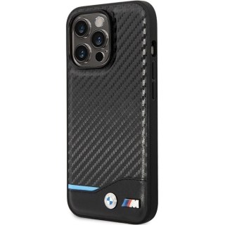 Etui BMW Leather Carbon na iPhone 13 Pro / iPhone 13 - czarne