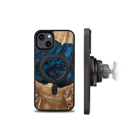 Etui Bewood Unique MagSafe Neptun z drewna i żywicy na iPhone 14 - granatowo-czarne Etui Bewood Unique MagSafe Neptun z drewna i żywicy na iPhone 14 - granatowo-czarne