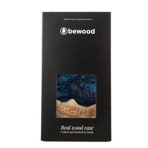 Etui Bewood Unique MagSafe Neptun z drewna i żywicy na iPhone 14 - granatowo-czarne Etui Bewood Unique MagSafe Neptun z drewna i żywicy na iPhone 14 - granatowo-czarne