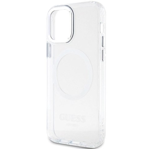 Etui Guess Metal Outline Magsafe na iPhone 12 / iPhone 12 Pro - srebrne