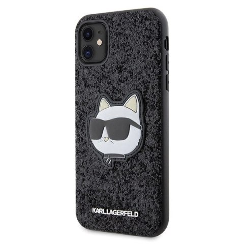 Etui Karl Lagerfeld Glitter Choupette Patch na iPhone 11 / Xr - czarne Etui Karl Lagerfeld Glitter Choupette Patch na iPhone 11 / Xr - czarne