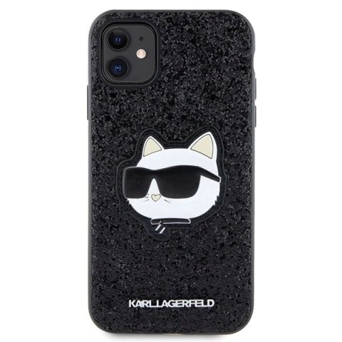 Etui Karl Lagerfeld Glitter Choupette Patch na iPhone 11 / Xr - czarne Etui Karl Lagerfeld Glitter Choupette Patch na iPhone 11 / Xr - czarne