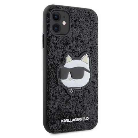 Etui Karl Lagerfeld Glitter Choupette Patch na iPhone 11 / Xr - czarne Etui Karl Lagerfeld Glitter Choupette Patch na iPhone 11 / Xr - czarne