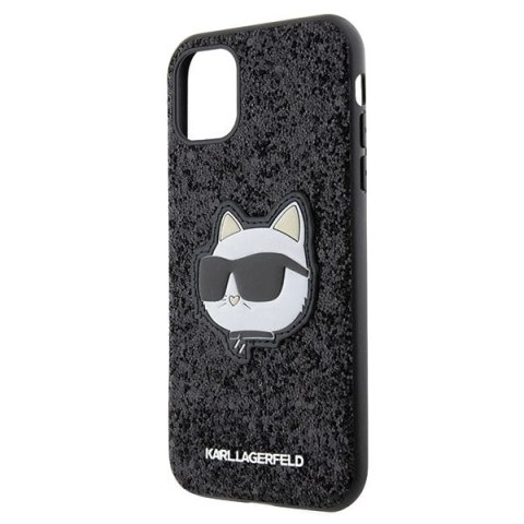 Etui Karl Lagerfeld Glitter Choupette Patch na iPhone 11 / Xr - czarne Etui Karl Lagerfeld Glitter Choupette Patch na iPhone 11 / Xr - czarne