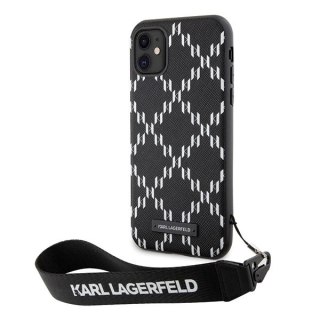 Etui Karl Lagerfeld Monogram Losange Saffiano na iPhone 11 / Xr - czarne
