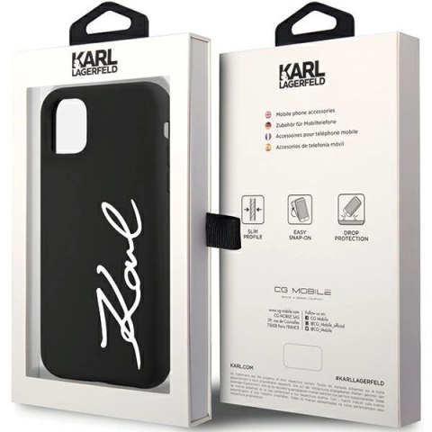 Etui Karl Lagerfeld Silicone Signature na iPhone 11 / Xr - czarne