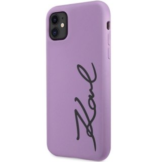 Etui Karl Lagerfeld Silicone Signature na iPhone 11 / Xr - purpurowe