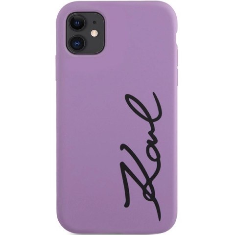Etui Karl Lagerfeld Silicone Signature na iPhone 11 / Xr - purpurowe