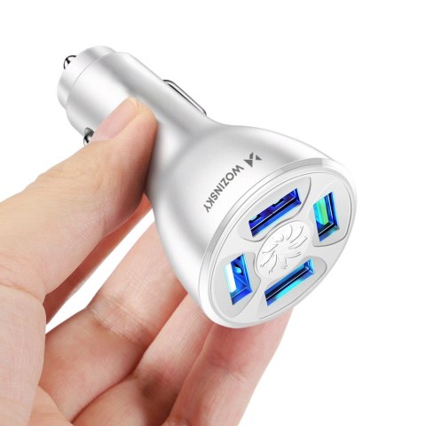 Ładowarka samochodowa Wozinsky WCCAW 50W 4x USB-A QC - biała Ładowarka samochodowa Wozinsky WCCAW 50W 4x USB-A QC - biała