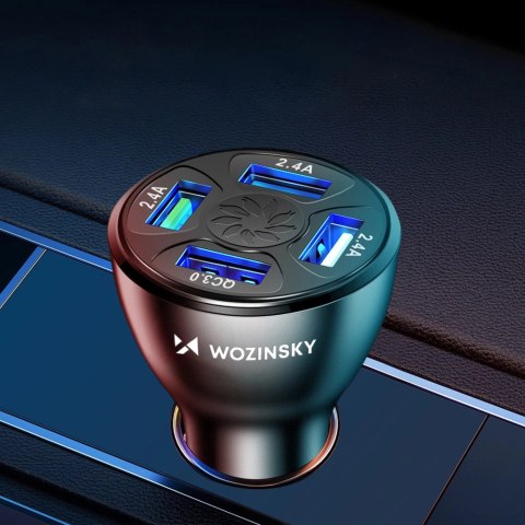 Ładowarka samochodowa Wozinsky WCCAW 50W 4x USB-A QC - biała Ładowarka samochodowa Wozinsky WCCAW 50W 4x USB-A QC - biała