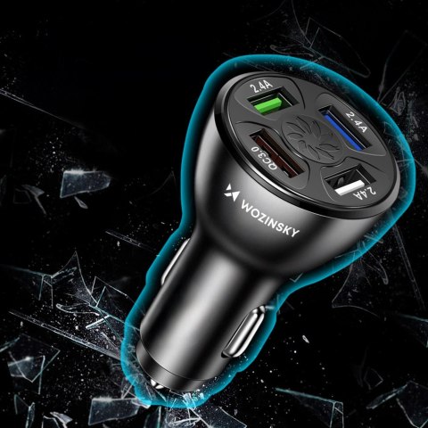 Ładowarka samochodowa Wozinsky WCCAW 50W 4x USB-A QC - biała Ładowarka samochodowa Wozinsky WCCAW 50W 4x USB-A QC - biała