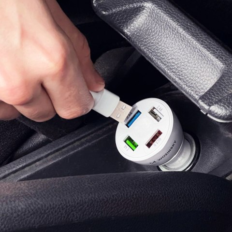 Ładowarka samochodowa Wozinsky WCCAW 50W 4x USB-A QC - biała Ładowarka samochodowa Wozinsky WCCAW 50W 4x USB-A QC - biała