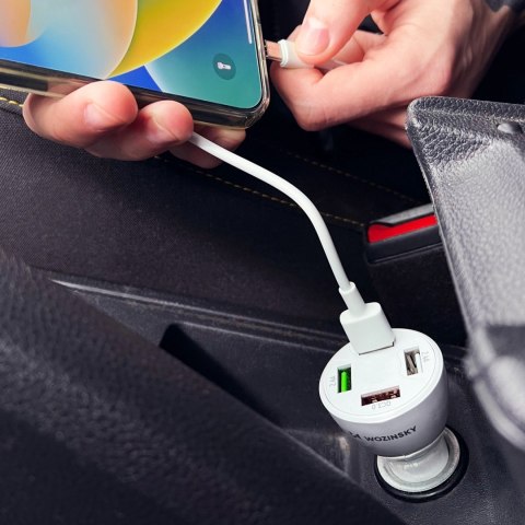 Ładowarka samochodowa Wozinsky WCCAW 50W 4x USB-A QC - biała Ładowarka samochodowa Wozinsky WCCAW 50W 4x USB-A QC - biała