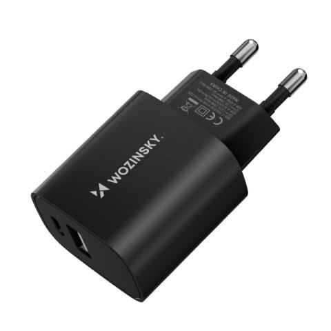 Ładowarka sieciowa Wozinsky WGWCB USB-A USB-C 20W - czarna Ładowarka sieciowa Wozinsky WGWCB USB-A USB-C 20W - czarna