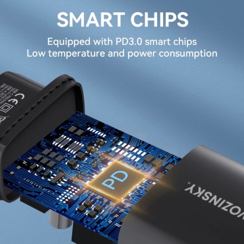 Ładowarka sieciowa Wozinsky WGWCB USB-A USB-C 20W - czarna Ładowarka sieciowa Wozinsky WGWCB USB-A USB-C 20W - czarna