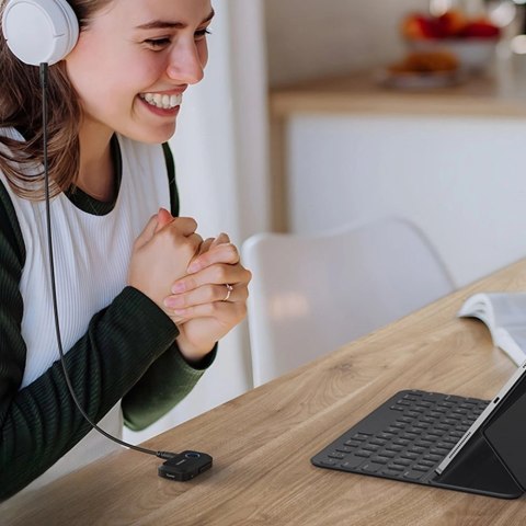 Odbiornik dźwięku Ugreen CM596 Bluetooth 5.3 AUX - czarny