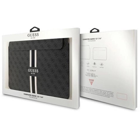Pokrowiec Guess 4G Printed Stripes na laptopa 14" - czarny Pokrowiec Guess 4G Printed Stripes na laptopa 14" - czarny
