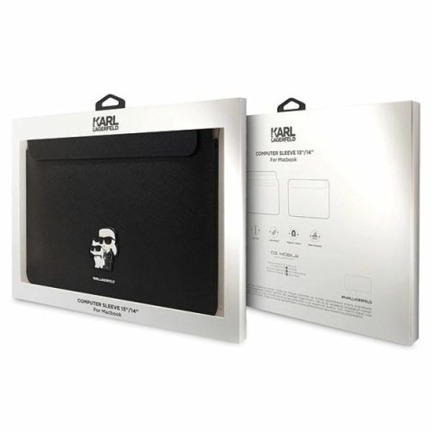Pokrowiec Karl Lagerfeld Saffiano Karl&Choupette na laptopa 14" - czarny