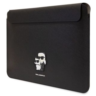 Pokrowiec Karl Lagerfeld Saffiano Karl&Choupette na laptopa 16" - czarny