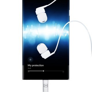Słuchawki 3mk Wired Headphones przewodowe ze złączem USB-C - białe