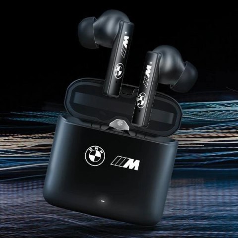 Słuchawki Bluetooth BMW M Collection TWS + stacja dokująca - czarne Słuchawki Bluetooth BMW M Collection TWS + stacja dokująca - czarne