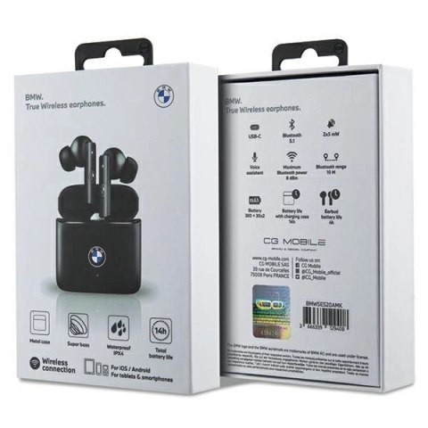 Słuchawki Bluetooth BMW Signature TWS + stacja dokująca - czarne