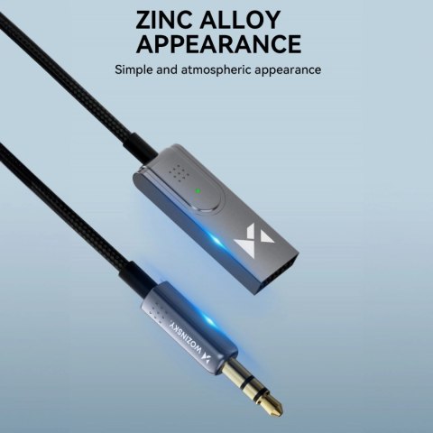 Adapter audio Wozinsky WTODB Bluetooth 5.3 / AUX odbiornik dźwięku Adapter audio Wozinsky WTODB Bluetooth 5.3 / AUX odbiornik dźwięku