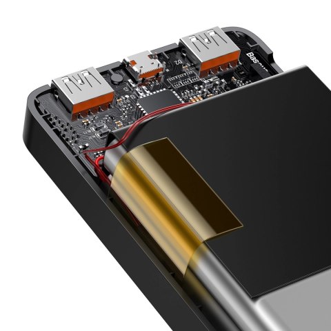 Baseus Bipow powerbank z szybkim ładowaniem 20000mAh 20W czarny (Overseas Edition) + kabel USB-A - Micro USB 0.25m czarny (PPBD0 Baseus Bipow powerbank z szybkim ładowaniem 20000mAh 20W czarny (Overseas Edition) + kabel USB-A - Micro USB 0.25m czarny (PPBD0