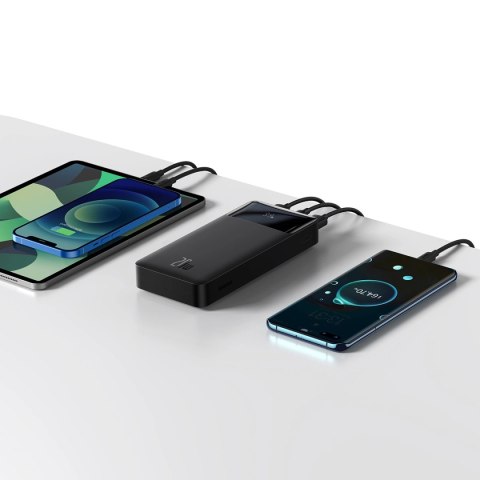 Baseus Bipow powerbank z szybkim ładowaniem 20000mAh 20W czarny (Overseas Edition) + kabel USB-A - Micro USB 0.25m czarny (PPBD0 Baseus Bipow powerbank z szybkim ładowaniem 20000mAh 20W czarny (Overseas Edition) + kabel USB-A - Micro USB 0.25m czarny (PPBD0