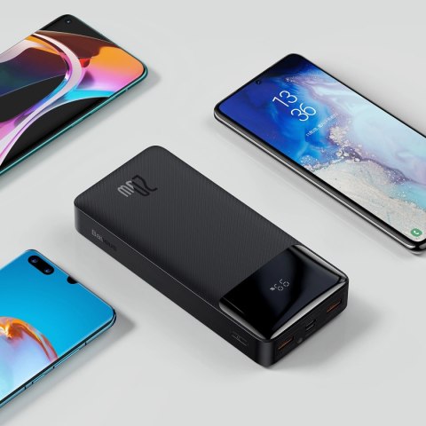 Baseus Bipow powerbank z szybkim ładowaniem 20000mAh 20W czarny (Overseas Edition) + kabel USB-A - Micro USB 0.25m czarny (PPBD0 Baseus Bipow powerbank z szybkim ładowaniem 20000mAh 20W czarny (Overseas Edition) + kabel USB-A - Micro USB 0.25m czarny (PPBD0