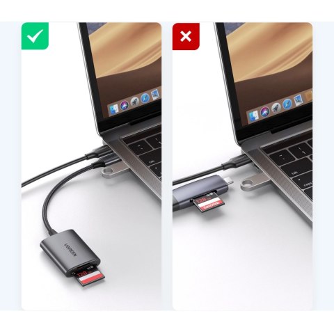 Czytnik kart SD/TF Ugreen CM401 USB C 5Gb/s - szary Czytnik kart SD/TF Ugreen CM401 USB C 5Gb/s - szary