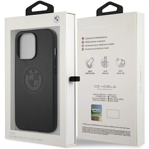 Etui BMW Leather Emboss na iPhone 13 Pro / iPhone 13 - czarne Etui BMW Leather Emboss na iPhone 13 Pro / iPhone 13 - czarne