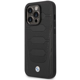 Etui BMW Leather Seats Pattern na iPhone 14 Pro Max - czarne