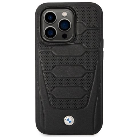 Etui BMW Leather Seats Pattern na iPhone 14 Pro Max - czarne Etui BMW Leather Seats Pattern na iPhone 14 Pro Max - czarne