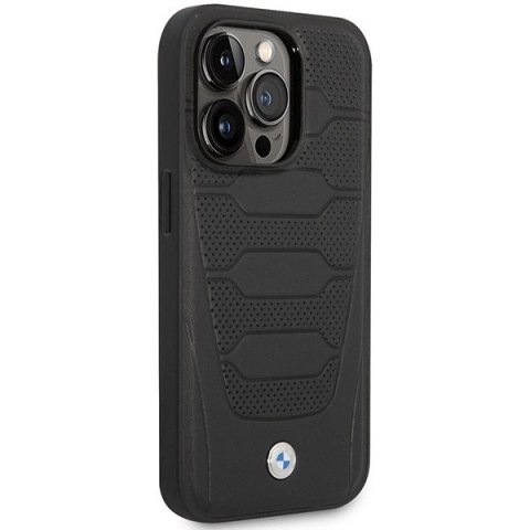 Etui BMW Leather Seats Pattern na iPhone 14 Pro Max - czarne Etui BMW Leather Seats Pattern na iPhone 14 Pro Max - czarne