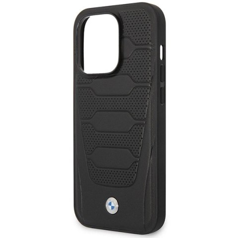 Etui BMW Leather Seats Pattern na iPhone 14 Pro Max - czarne Etui BMW Leather Seats Pattern na iPhone 14 Pro Max - czarne