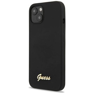 Etui Guess Silicone Script Gold Logo na iPhone 13 - czarne