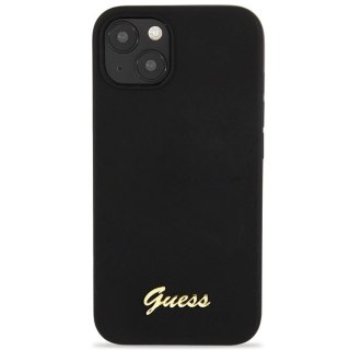 Etui Guess Silicone Script Gold Logo na iPhone 13 - czarne