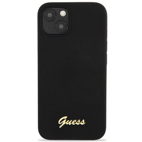 Etui Guess Silicone Script Gold Logo na iPhone 13 - czarne