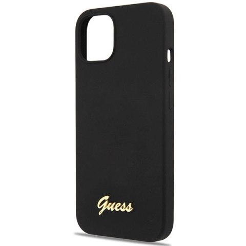 Etui Guess Silicone Script Gold Logo na iPhone 13 - czarne
