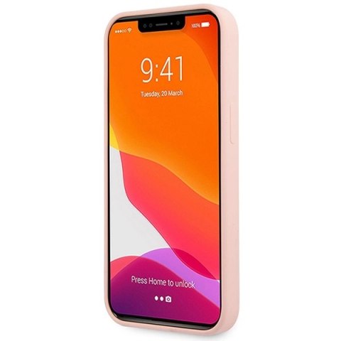 Etui Guess Silicone Script Gold Logo na iPhone 13 - jasnoróżowe