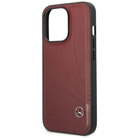 Etui Mercedes Leather Wave Patern na iPhone 14 Pro - czerwone Etui Mercedes Leather Wave Patern na iPhone 14 Pro - czerwone