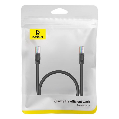 Kabel Ethernet Baseus High Speed Cat 5 RJ-45 1000Mb/s 0.5m okrągły - czarny Kabel Ethernet Baseus High Speed Cat 5 RJ-45 1000Mb/s 0.5m okrągły - czarny