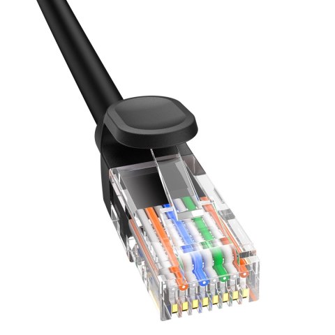 Kabel Ethernet Baseus High Speed Cat 5 RJ-45 1000Mb/s 1m okrągły - czarny Kabel Ethernet Baseus High Speed Cat 5 RJ-45 1000Mb/s 1m okrągły - czarny
