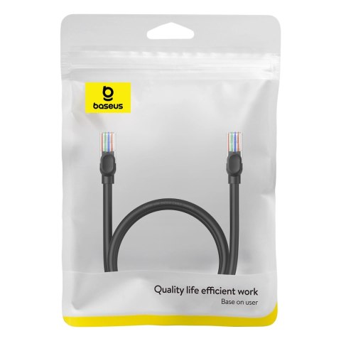 Kabel Ethernet Baseus High Speed Cat 5 RJ-45 1000Mb/s 1m okrągły - czarny Kabel Ethernet Baseus High Speed Cat 5 RJ-45 1000Mb/s 1m okrągły - czarny