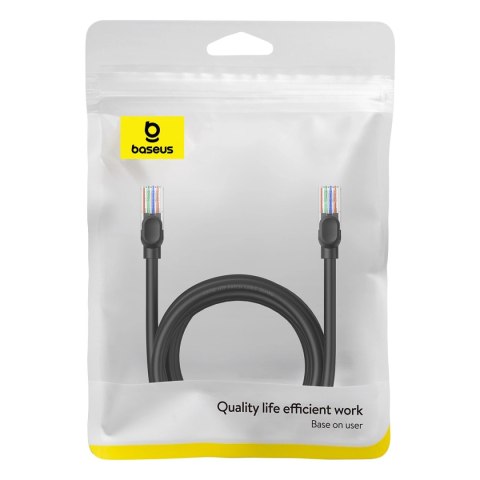 Kabel Ethernet Baseus High Speed Cat 5 RJ-45 1000Mb/s 3m okrągły - czarny Kabel Ethernet Baseus High Speed Cat 5 RJ-45 1000Mb/s 3m okrągły - czarny