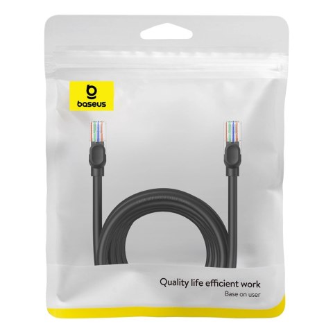 Kabel Ethernet Baseus High Speed Cat 5 RJ-45 1000Mb/s 8m okrągły - czarny Kabel Ethernet Baseus High Speed Cat 5 RJ-45 1000Mb/s 8m okrągły - czarny