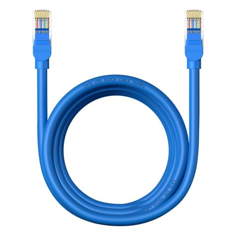 Kabel Ethernet Baseus High Speed Cat 6 RJ-45 1000Mb/s 3m okrągły - niebieski Kabel Ethernet Baseus High Speed Cat 6 RJ-45 1000Mb/s 3m okrągły - niebieski